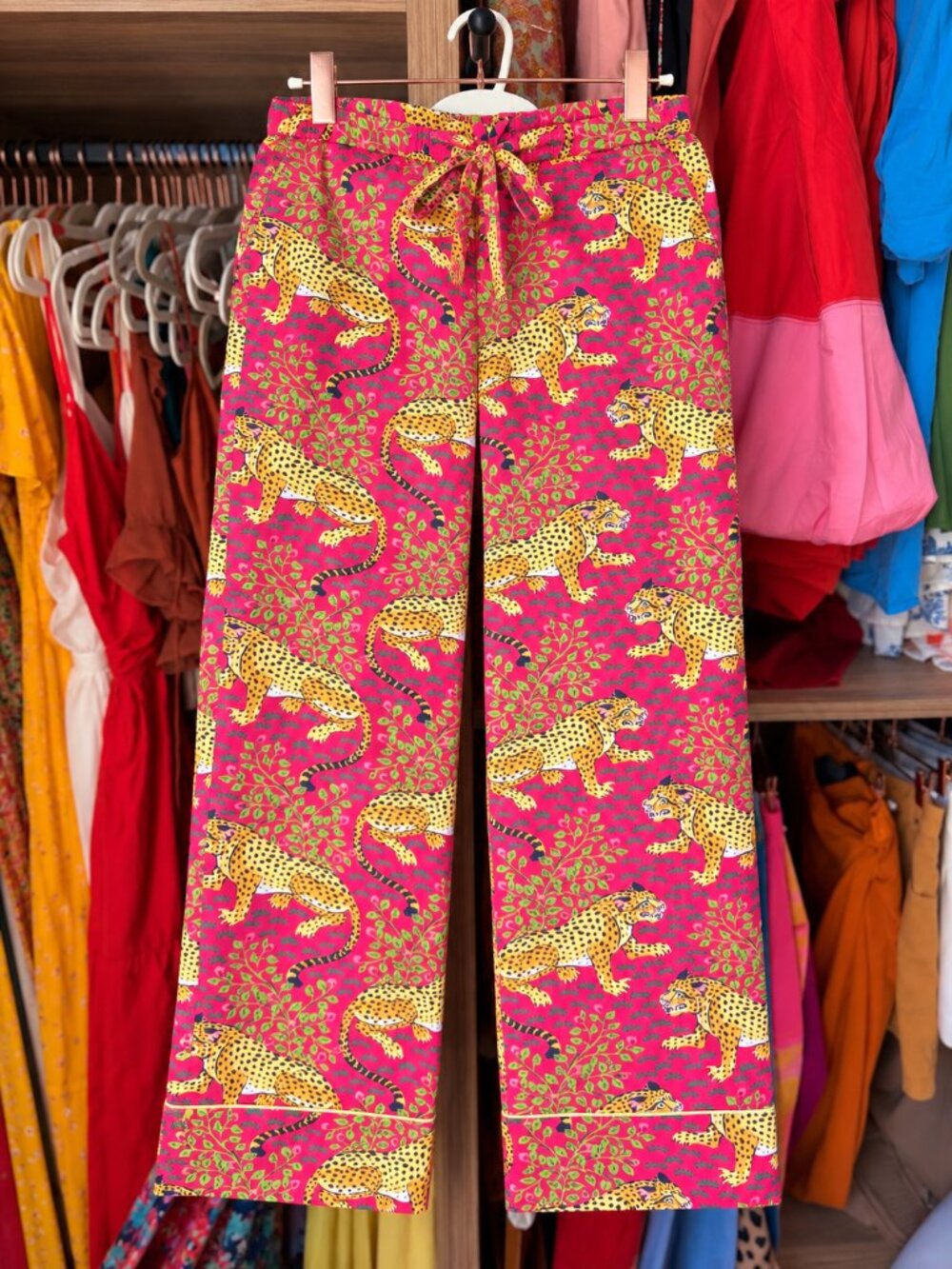 NWT Printfresh Bagheera Hot Pink Leopard Long Pajama Set - size XS - Picture 5 of 5